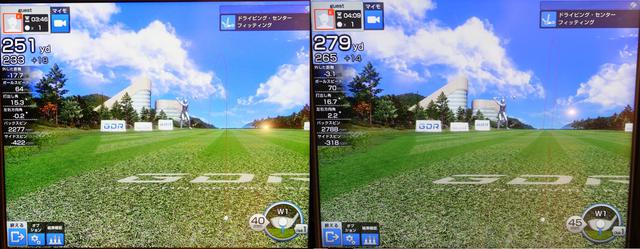 画像: 画像A:ヘッドスピード42m/s程度で40グラム台のSシャフトを打ったデータ(左)とヘッドスピード46m/s程度で50グラム台のXシャフトを打ったデータ(右)
