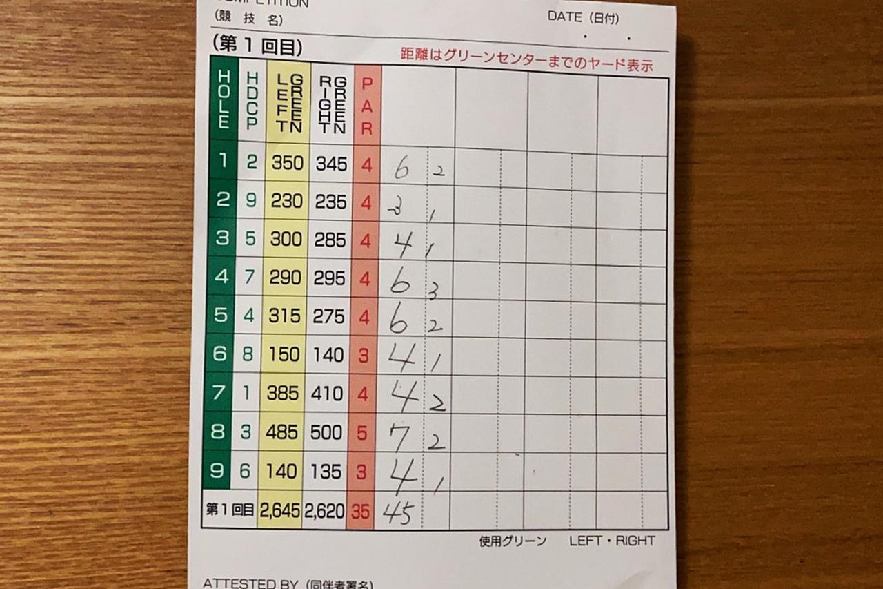 画像: 川口市浮間ゴルフ場のさざんかコースでスコアは「45」