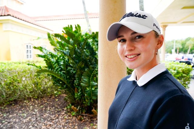 画像: LPGAドライブオン選手権で撮影に応じるグセバ。正統派美人で今後人気上昇は間違いないだろう（撮影/Yasuhiro JJ Tanabe）