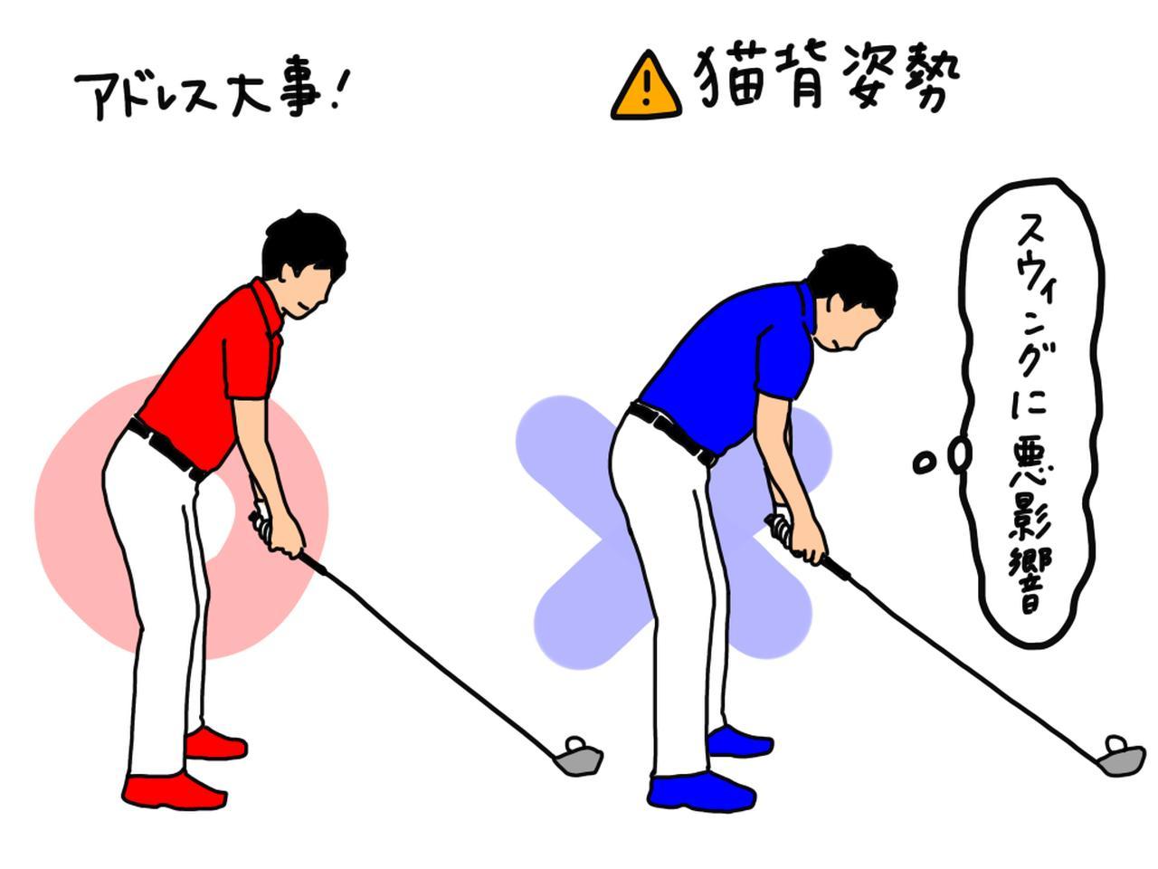 猫背アドレスになってしまうとどんなエラーが起こる？ 改善法は？ プロがイラストを交えて解説 - みんなのゴルフダイジェスト