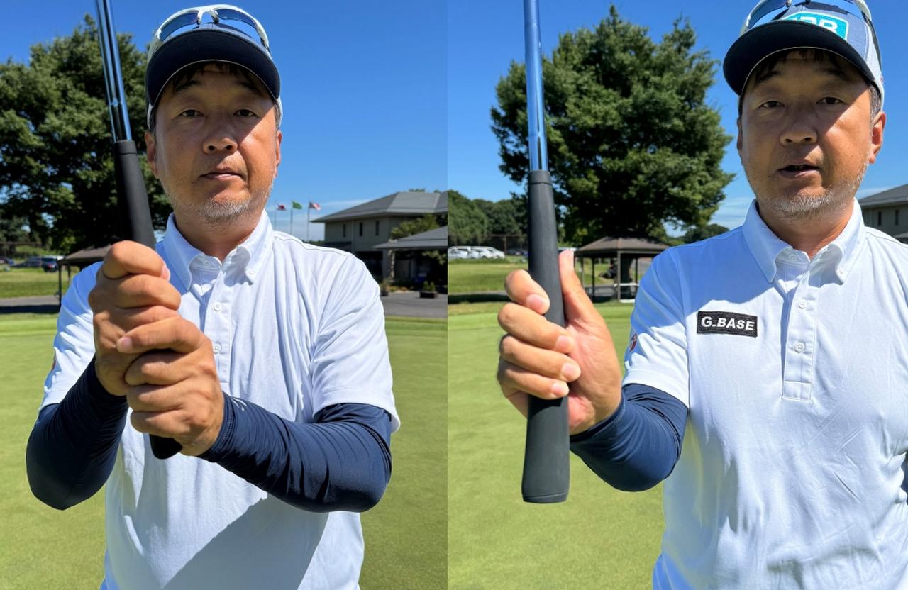 画像: 逆オーバーラッピングで握ると、右手の5本指全部を使ってパターを操作できる