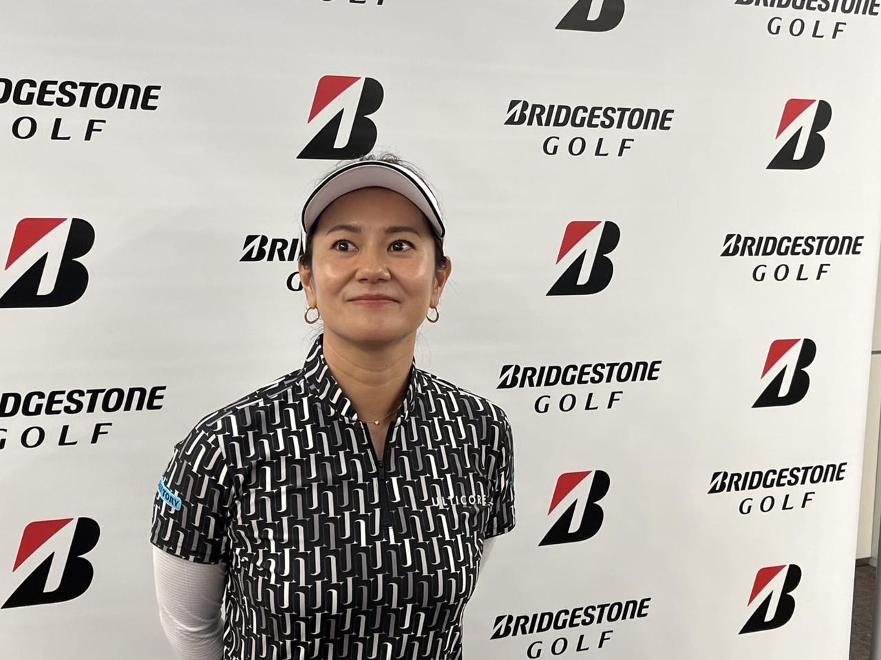 画像: ブリヂストンのメディア向け試打ラウンドに参加した宮里藍さん(同社提供)
