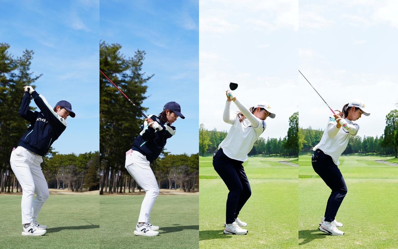 画像: 25年春先のトップ（左）と23年のトップ（右）比べるとシャフトの向きの違いが見て取れる