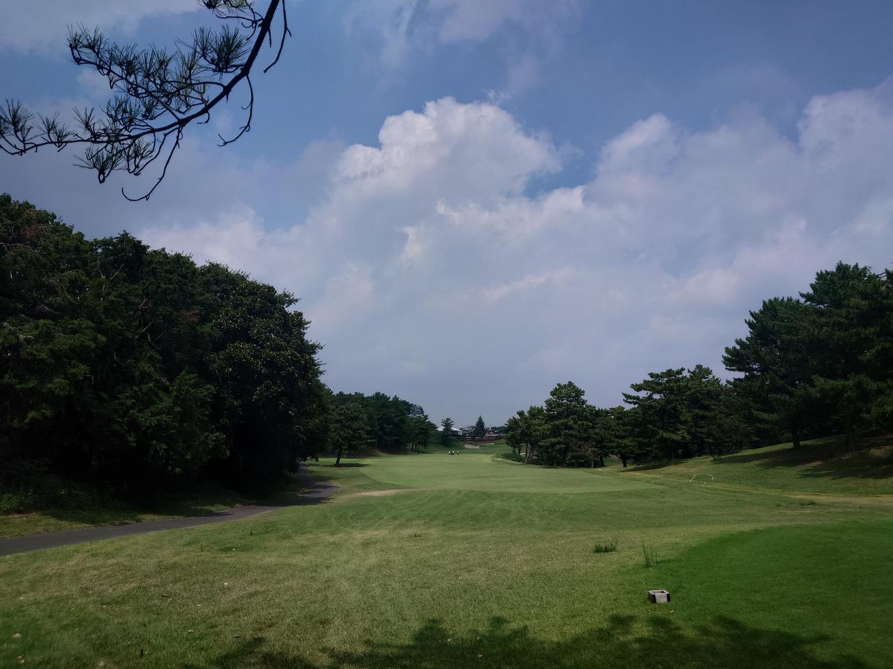 画像: トーナメントでは18番ホールとして使用される東コースの18番。フェアウェイ右サイドの樹木を大胆に伐採した