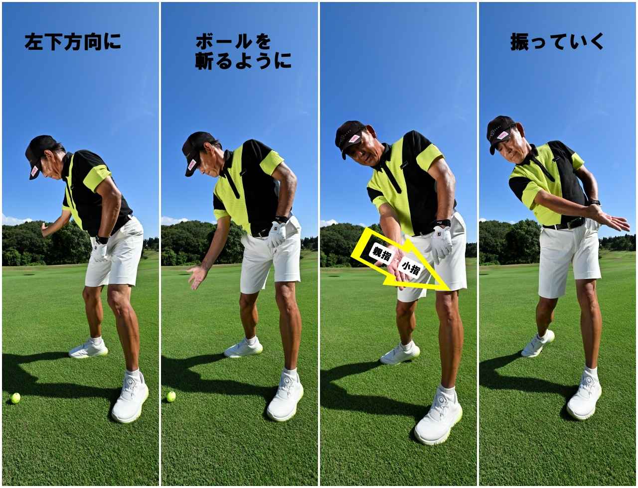画像: 親指から小指方向に動かします