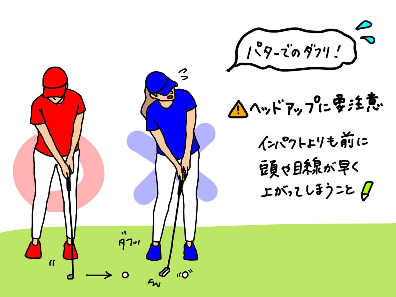 画像: パターでダフリが起こるゴルファーは「ヘッドアップ」に要注意！ 改善法をプロがイラストを交えて解説 - みんなのゴルフダイジェスト