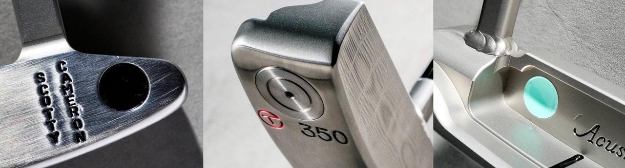 画像: 写真左:バーチカルスタンプ/写真中央:、サークルTと350gを記す刻印/写真右:スコッティブルー