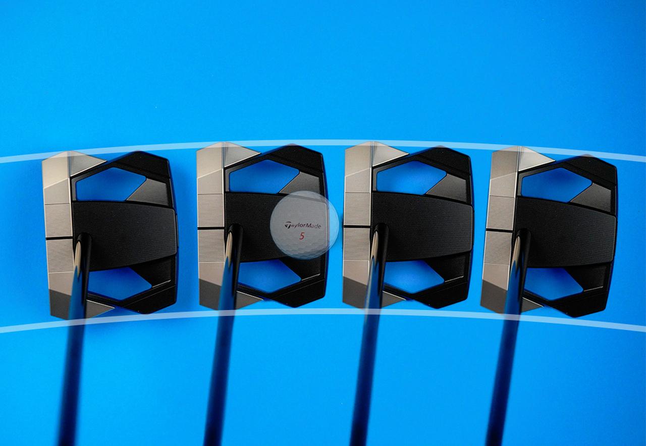 画像: 直線的に動かすタイプ、アークを描くタイプといったストロークの癖を選ばず、つねにヘッド軌道に対してフェース面が直角になるのが「スパイダーZT」の強み