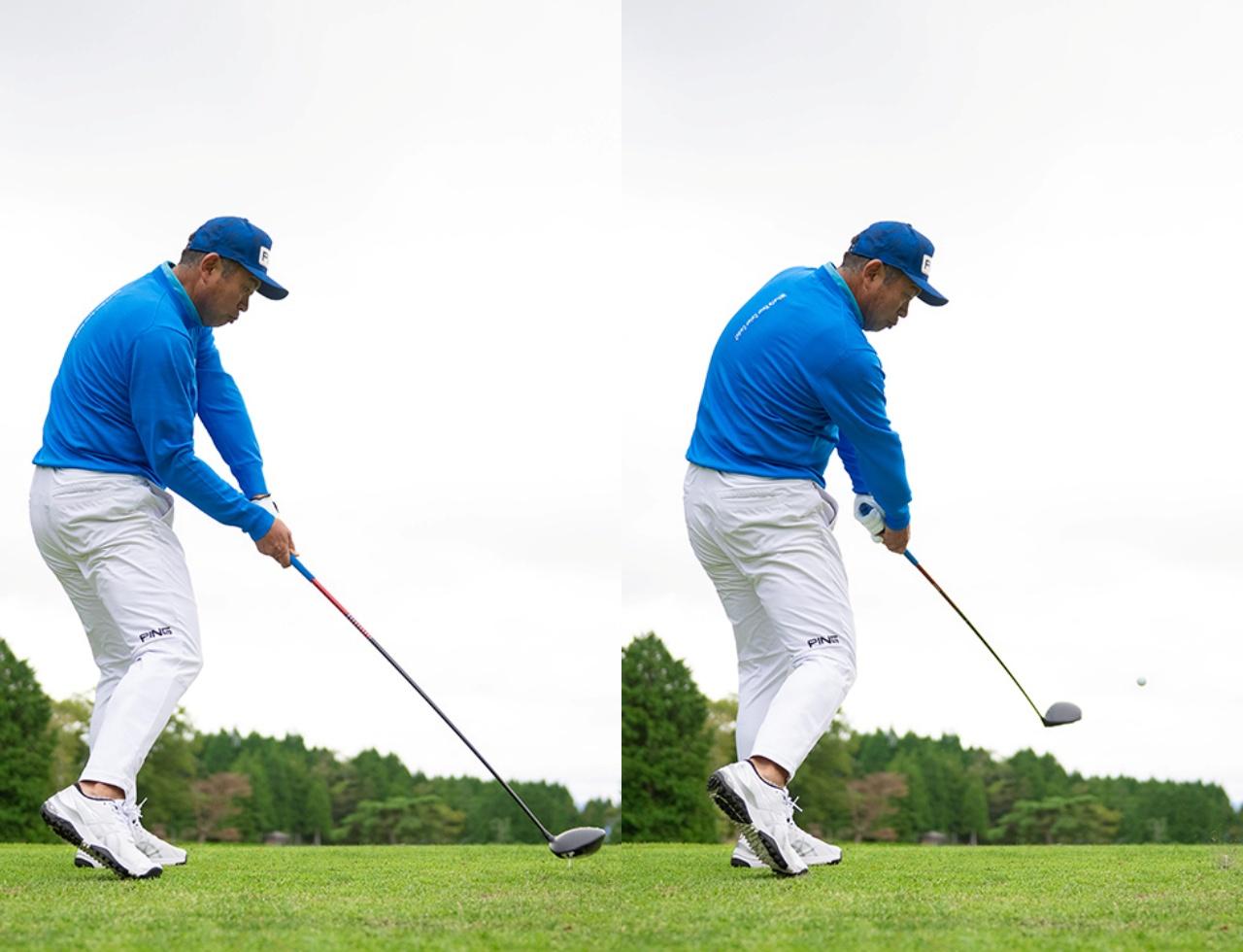 画像: レベルに打つ