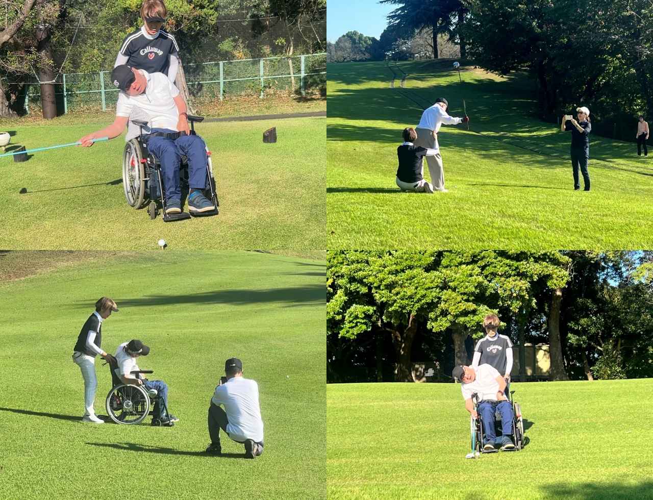 画像: 10月の練習会ではコースでのラウンドも行われた。秋晴れの下、プレーを堪能するメンバーたち。「普段されるリハビリ以上のリハビリとなり、楽しみながらも『疲れたー!』と。でも皆さん喜ばれていました」