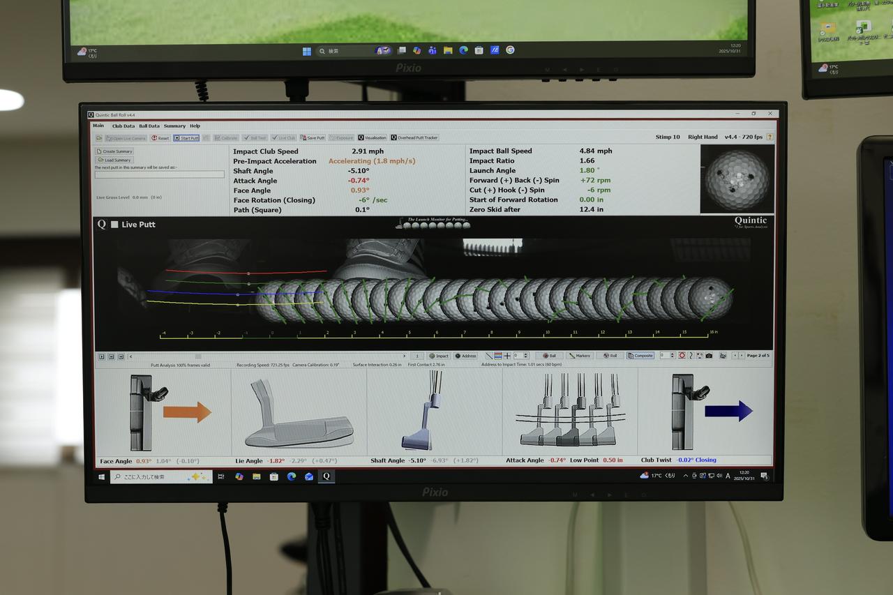 画像: 右下の数値「Club Twist」も限りなくゼロに近く、インパクト時の打点ずれの強さを証明