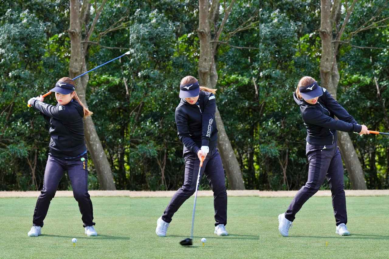 画像: 体幹にしっかりと力が入り緩みのないスウィングでクラブを振る(写真/岡沢裕行)