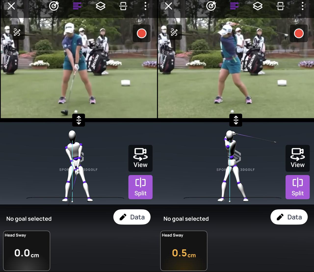 画像: 画像③トップの頭の位置の比較/山下選手のように頭は回転するのが正しい動き