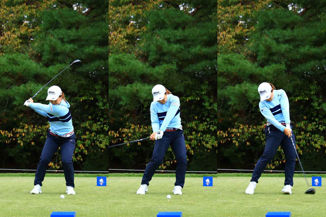 画像: 左へのシフト、回転、縦方向と力を使う順番が整いショットが安定した