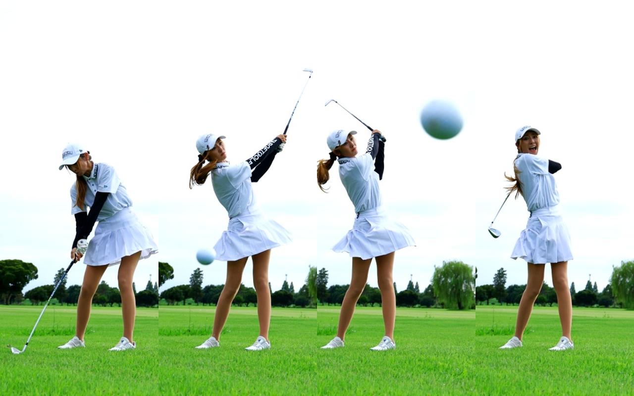 画像: アイアンショットが右にプッシュして、カメラレンズの横を通り過ぎた(撮影/大澤進二)