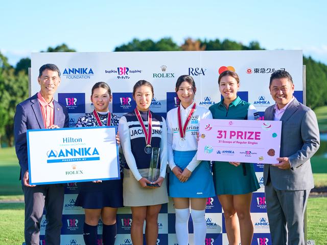 画像: 写真左からロブ・オオノ氏(財団プレジデント兼CEO)、伊藤せあらさん(3位)、長澤愛羅さん(1位)、中山凜花さん(2位)、戸髙玲奈さん(31賞)、ジョン・キム氏(代表取締役会長兼社長CEO)