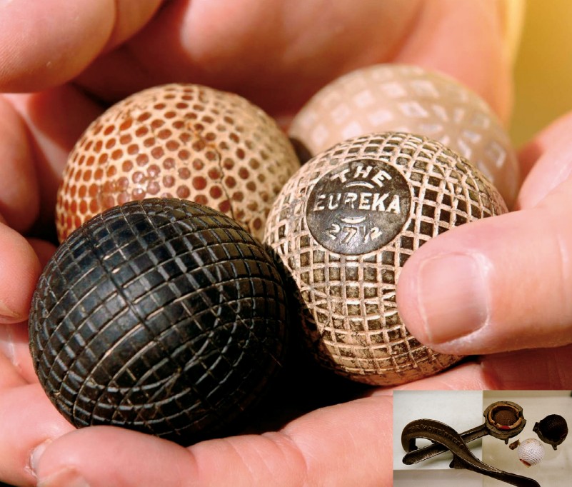 画像: 天然樹脂を方に流し込んで成型した「ガタパーチャ」ボール