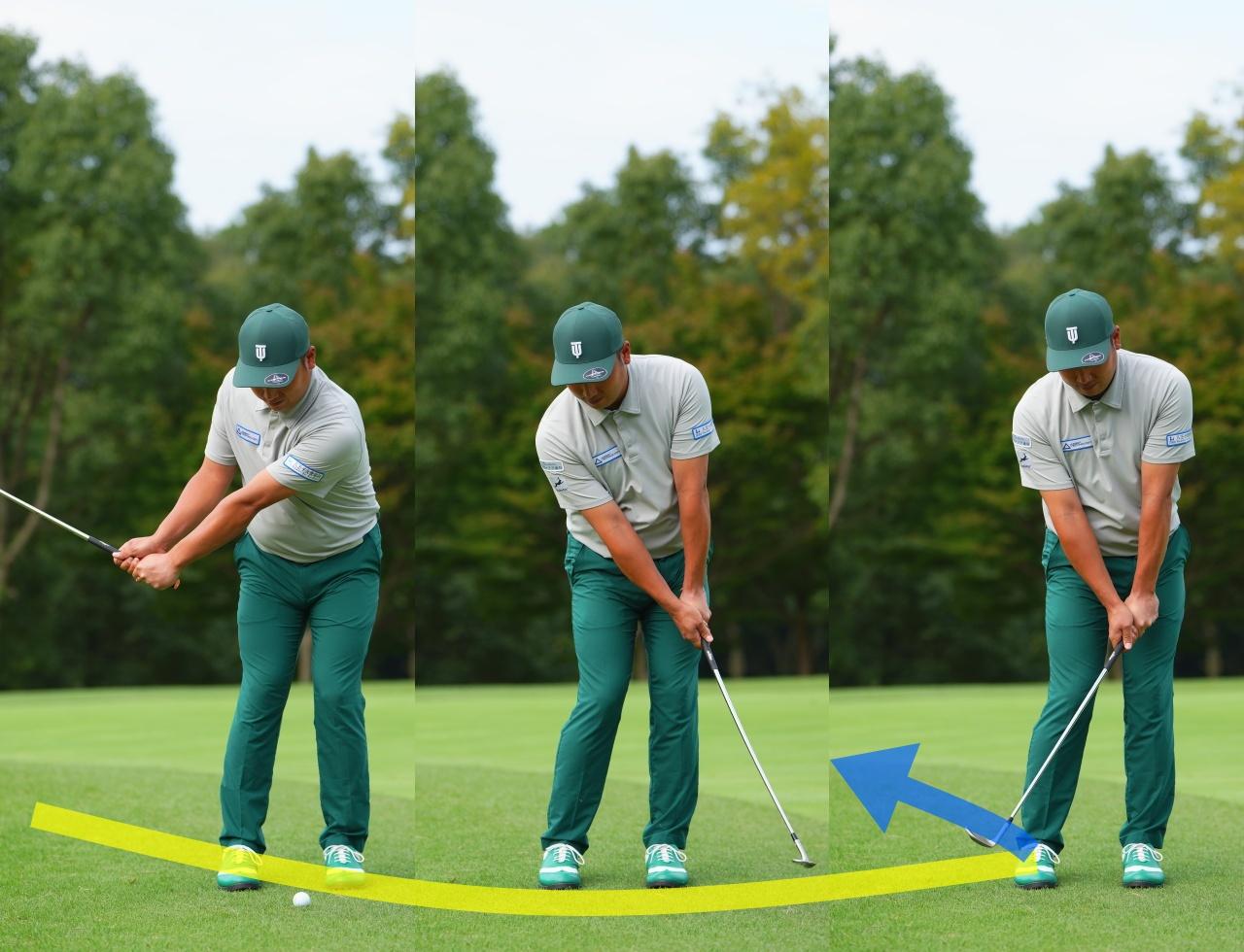 画像: “大至急”でヘッドを体の正面に戻す!