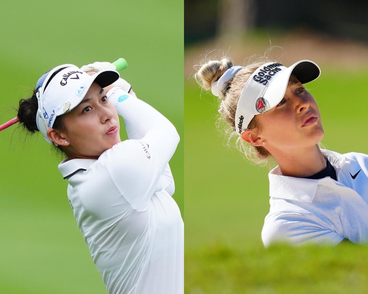 画像: 22アンダーで首位に立つジーノ・ティティクル（左、撮影/姉崎正）と6打差の2位で追いかえるネリー・コルダ（右、撮影/岩本芳弘）