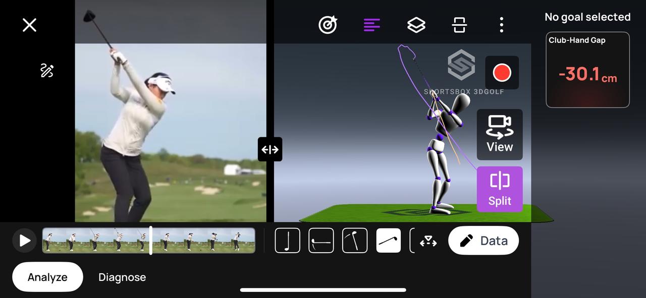 画像: 画像②トップ／両手よりクラブが左側にあるレイドオフのトップ。左手首の掌屈とクラブのカウンターバランスがその要因だ