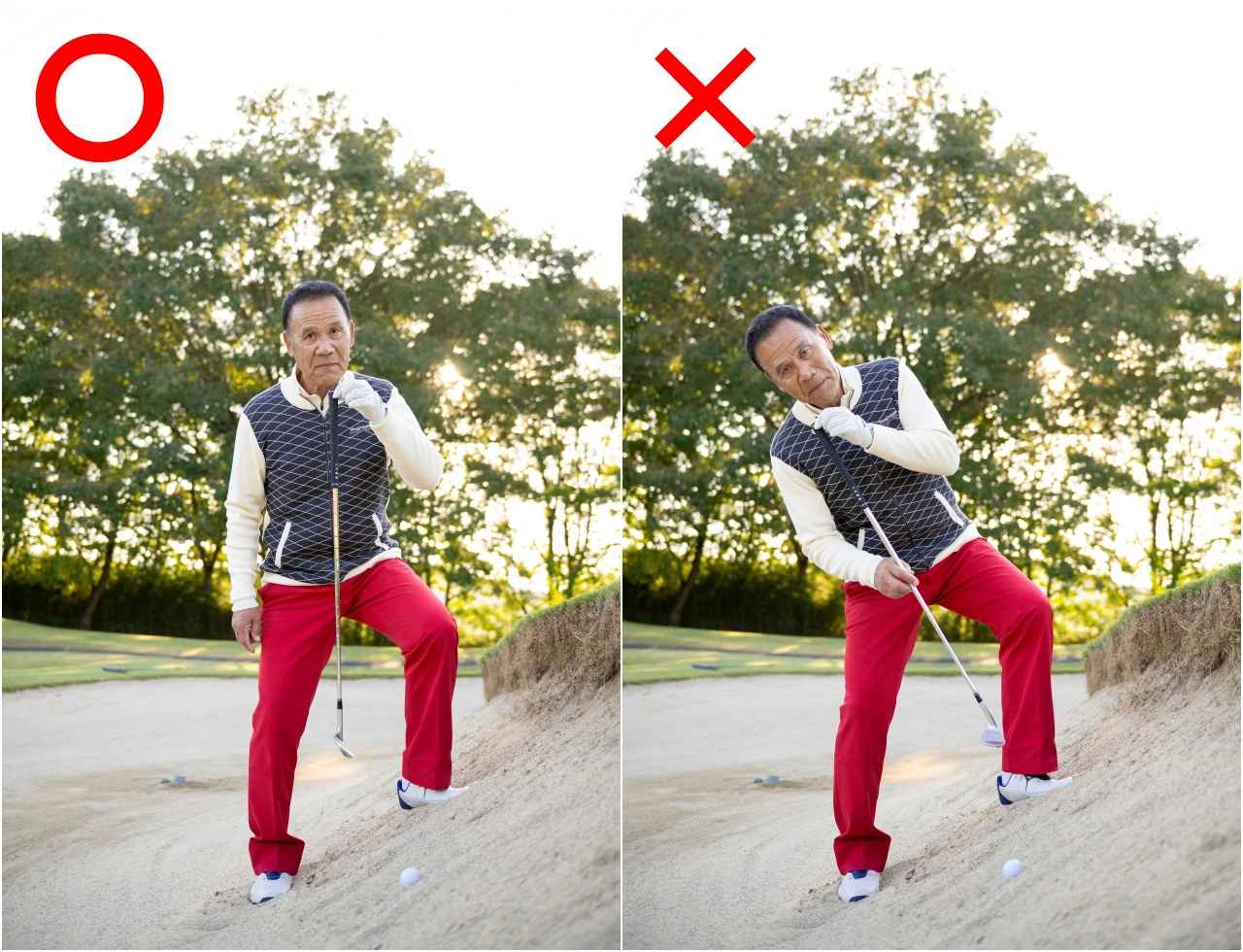 画像: 鉛直に立てば体が安定するぞ!　傾斜なりに立つと強く振れないので注意