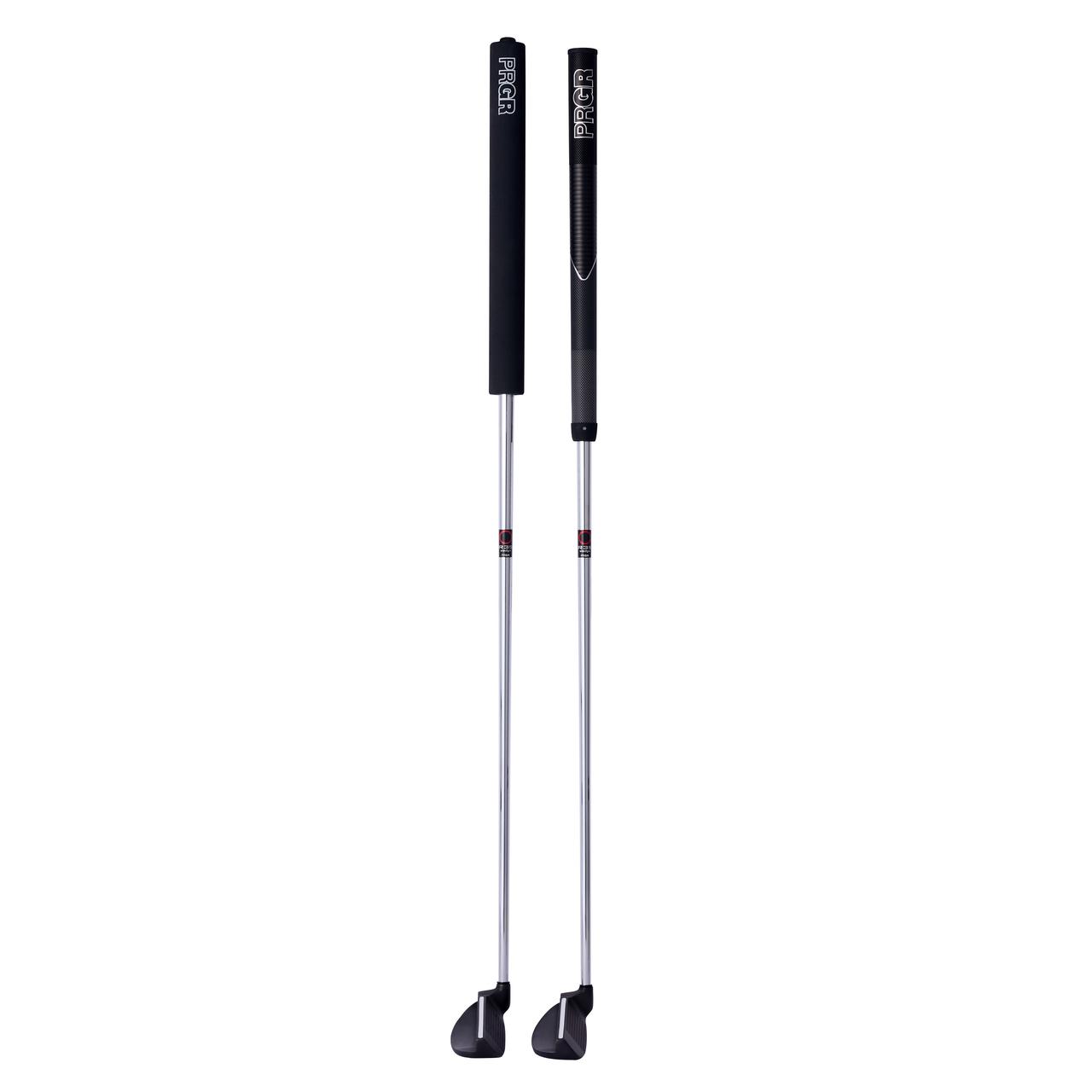 画像: 左が今回発表された「R35+」で、右が従来の「R35」。「enjoy grip」の太さがわかるだろう。そのおかげでよりオートマチックかつパターと同じフィーリングでアプローチができる