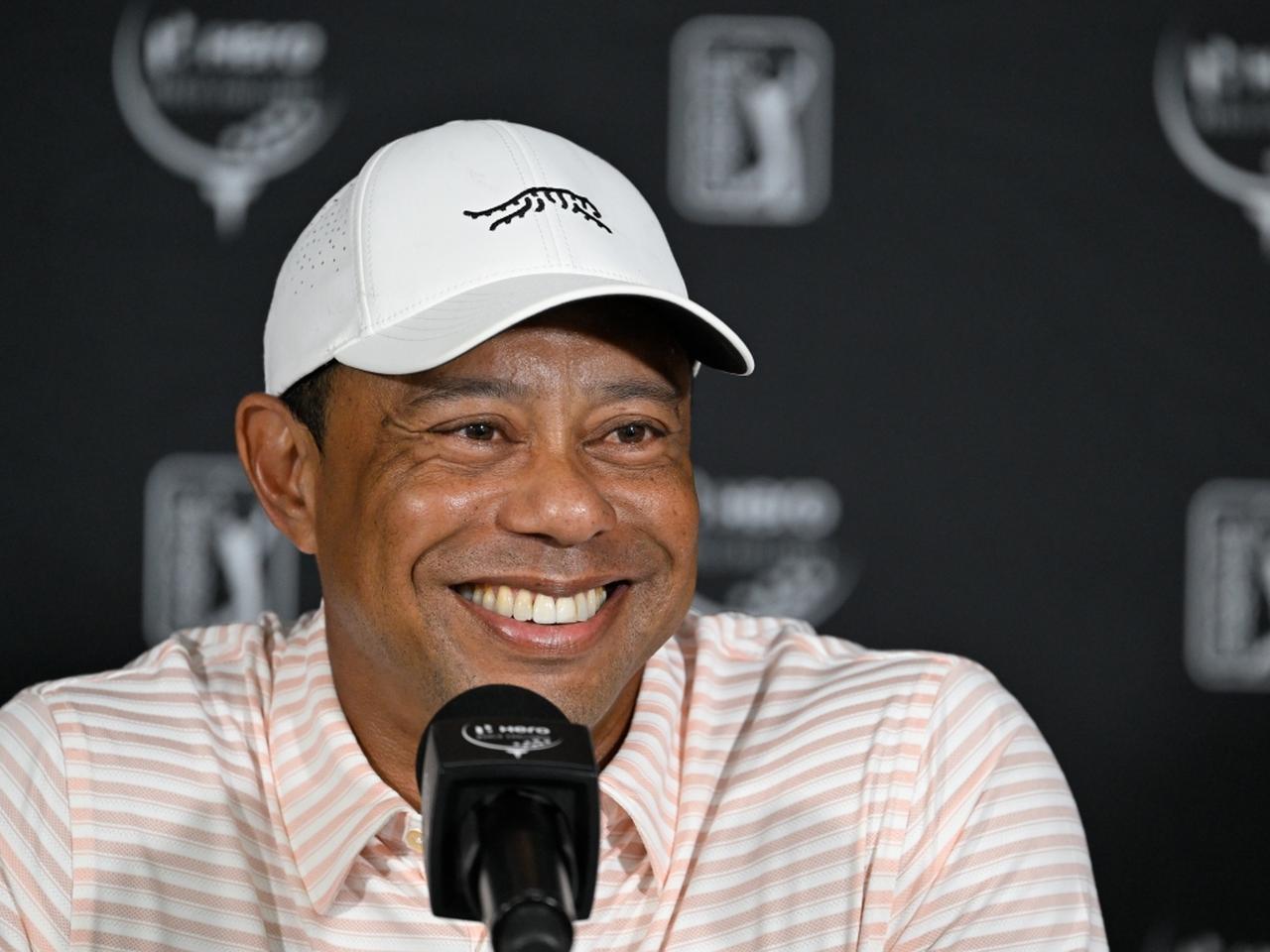 画像: 自身が主催のヒーローワールドチャレンジ記者会見で姿を見せたタイガー・ウッズ（写真/Getty Images）