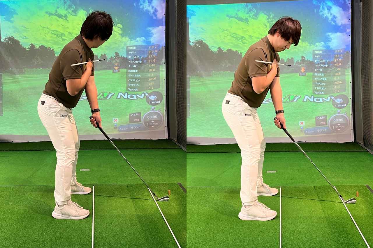 画像: 100切りを目指す多くのアマチュアは、真っすぐ構えているつもりが「体のラインが右にズレている」!? スクエアに構えるためにはどう練習すればいい？【100切り】 - みんなのゴルフダイジェスト