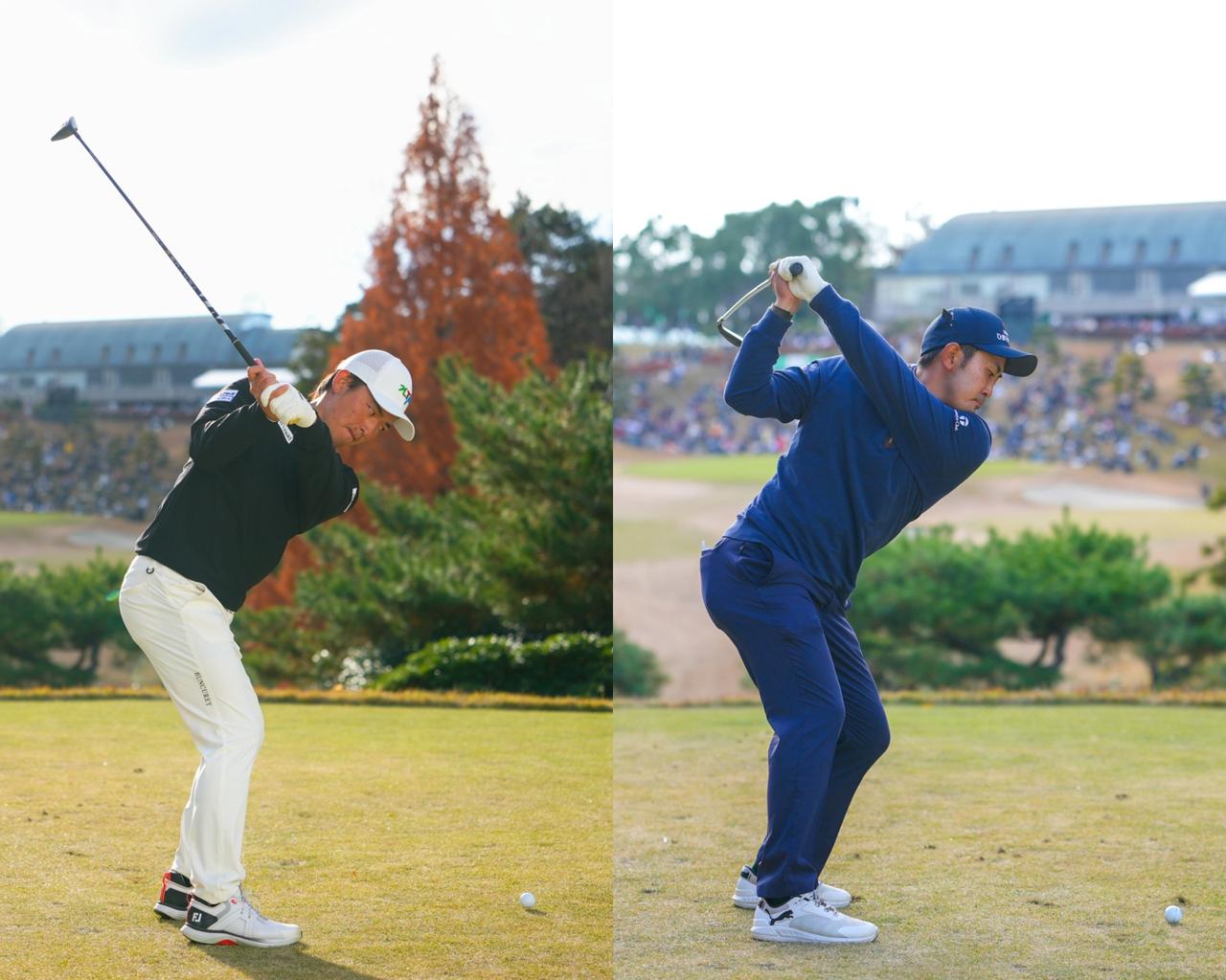 画像: 2人のバックスウィングは個性的だが、安定感のあるショットが持ち味