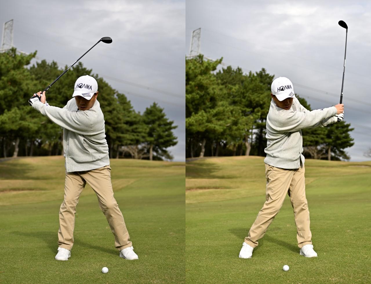 画像: トップの位置は肩の高さを目安に、高いフィニッシュをイメージしたい