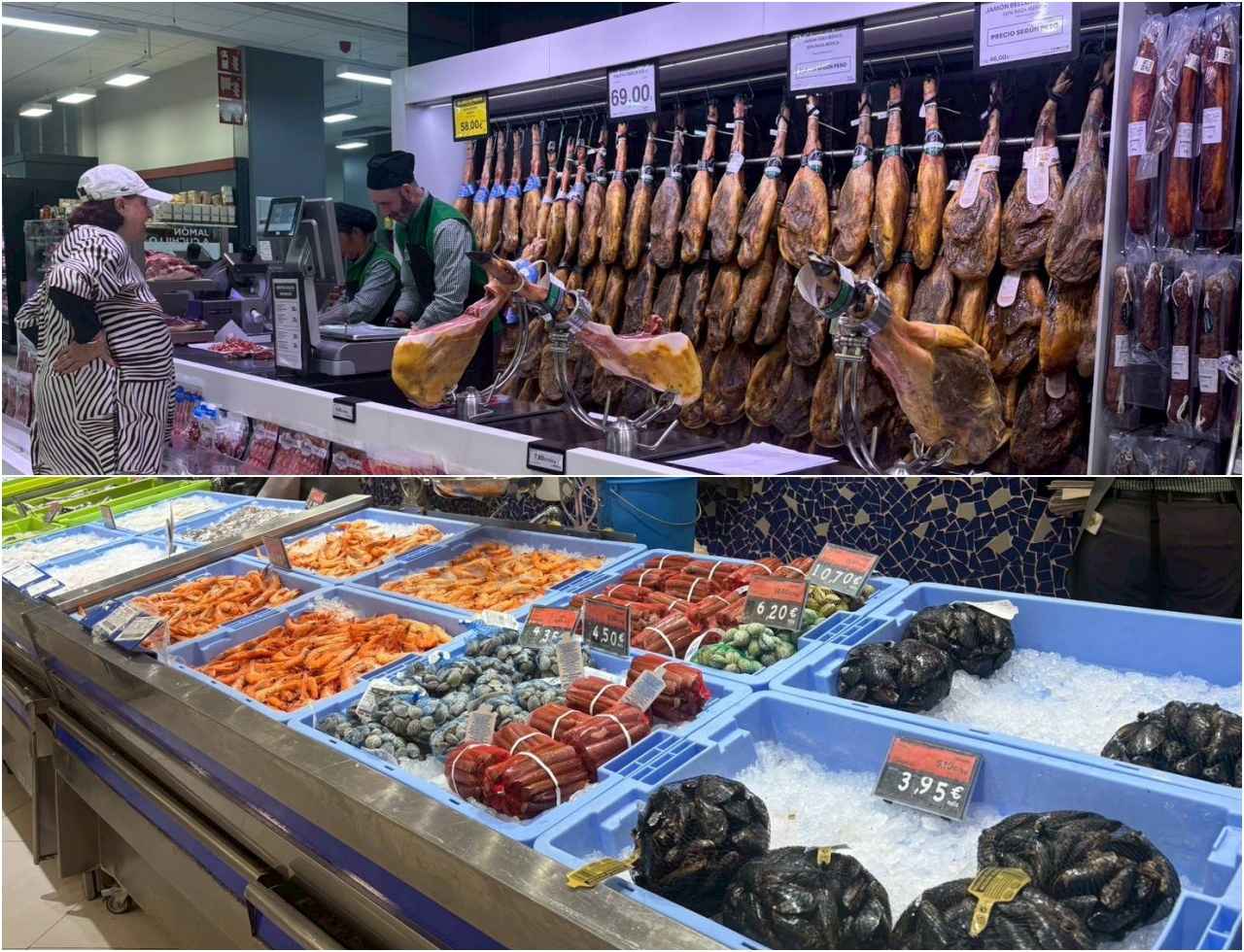 画像: 市場には新鮮な魚介類や生ハムが！「さすがスペイン、という食べ物が。美味しそうだったけど、見るだけでした（笑）」