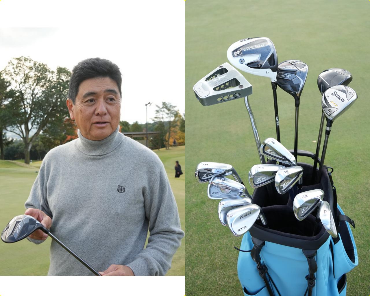 画像: 同じスリクソンブランドで年代が異なる3本のFW。最新モデルの5Wは「スリーブが付いて重心が少し高く、球が強くなる」と言う