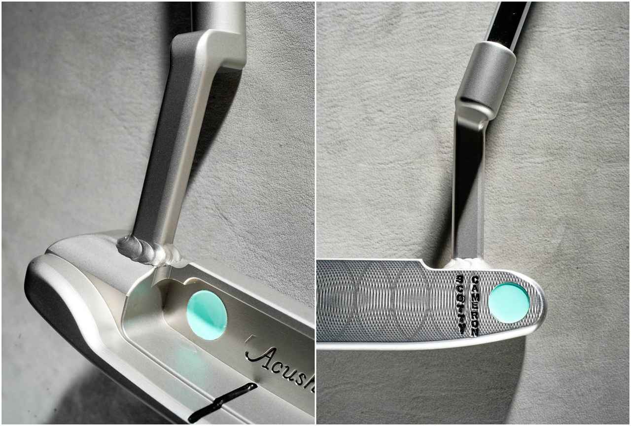 画像: 写真左：溶接で取り付けられたネックは、ウェルドネックと呼ばれる。写真右：非常に珍しいバーチカルのダブルスタンプ。SCOTTYのOの文字が、ズレた状態で2回押されている