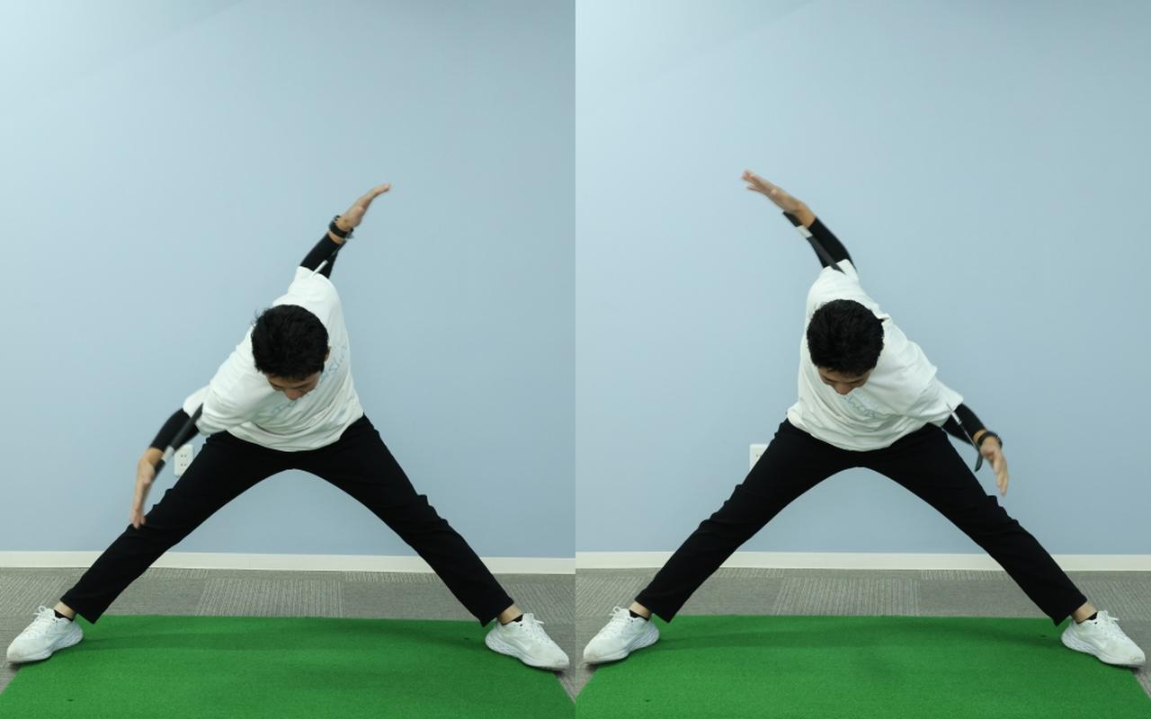 画像: 写真C：写真Bの状態から、両腕を左右交互に連続で回そう。ポイントは頭の位置をキープし続けることだ