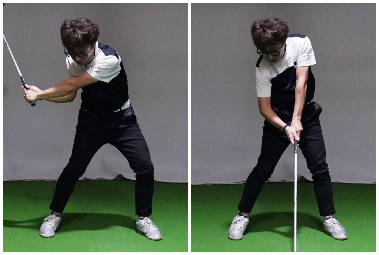 画像: インパクトでは左足でしっかりと踏み込むことで出力を上げることができる