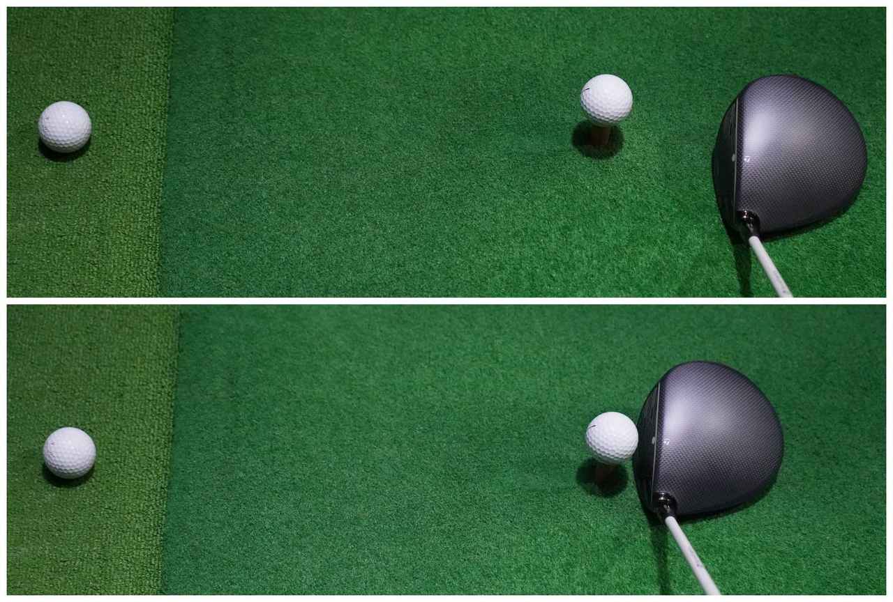 画像: ヘッドとボールの距離によっても、ヘッドをセットする適正位置は異なる