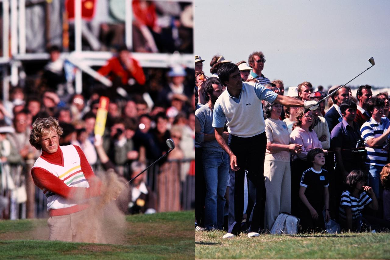 画像: 若い日のB・ランガー（左）とS・バレステロス（写真はともに82年全英オープン）