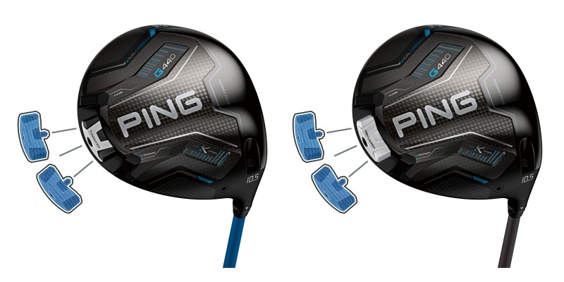 画像: 左が「G440K」、右が「G440K HL」。両モデル共にヘッド後方に着脱可能なウェイトが配置されている