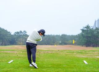 P8（フォロースウィングでシャフトが地面と平行）