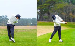 P8（フォロースウィングでシャフトが地面と平行）