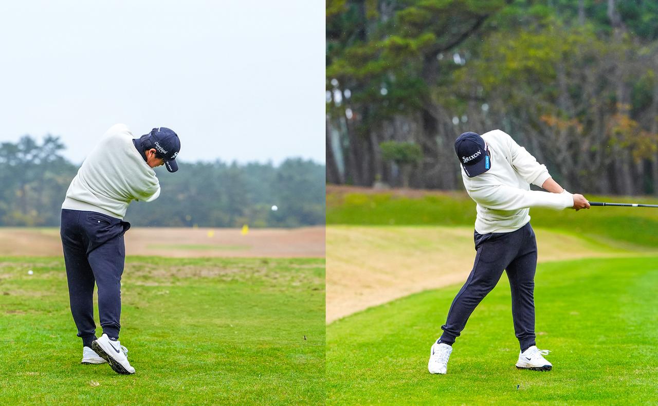 画像 : P8（フォロースウィングでシャフトが地面と平行）