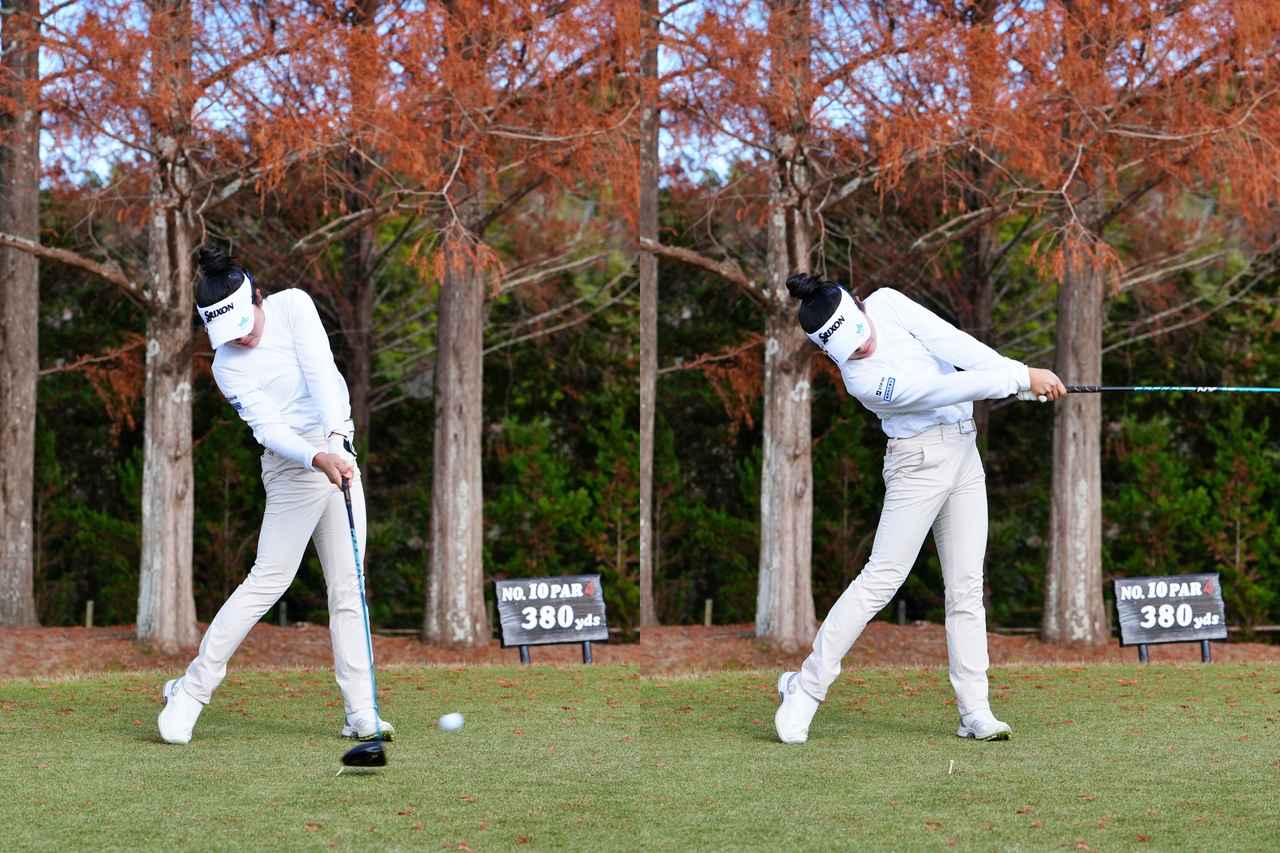 画像: しっかりと押し込めるインパクトから伸びやかなフォローへとつながっている