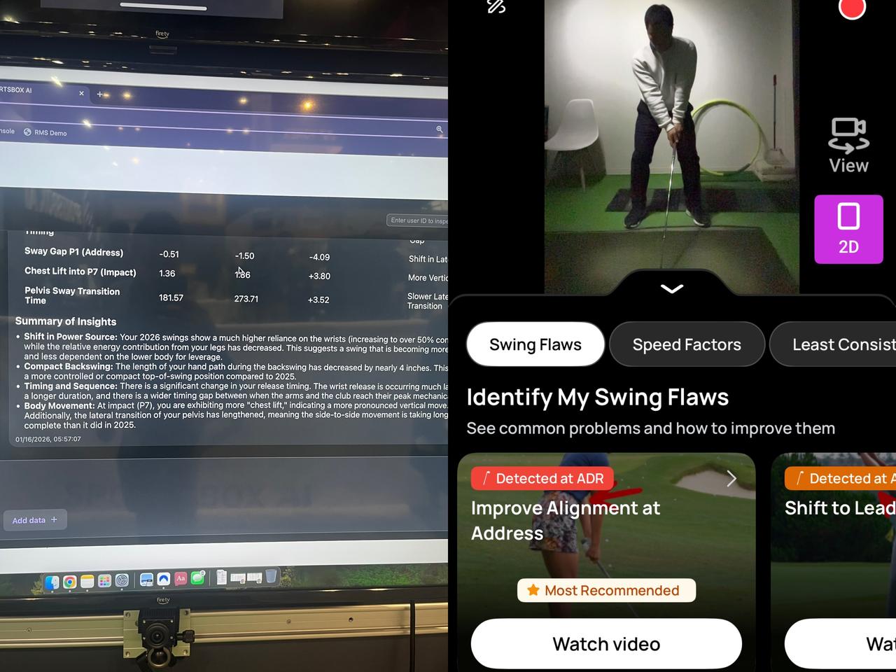 画像: スポーツボックスAIの「SAMI」と「Diagnose」。ゴルフコーチやプレーヤーがAIからのアドバイスをそれぞれ受けられる