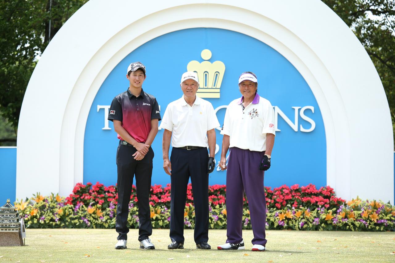 画像: 2017年の中日クラウンズにて。中嶋常幸の代わりに星野が入って実現した「AON」ならぬ「AOH」。「オリンピックより緊張しました」(星野)