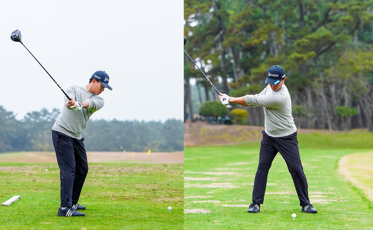 画像 : P3（テークバックで左腕が地面と平行）