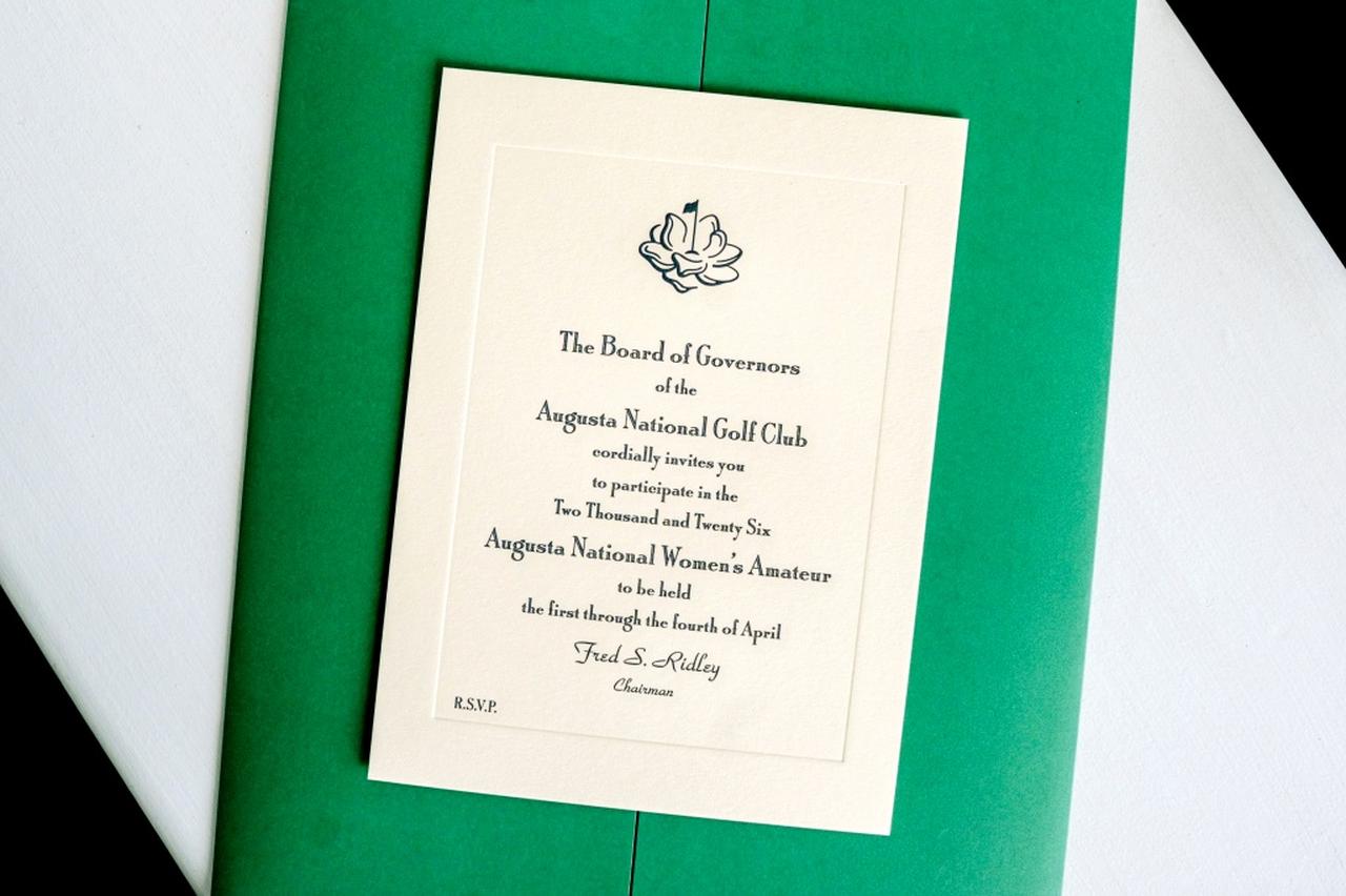 画像: オーガスタ・ナショナルから送られた招待状