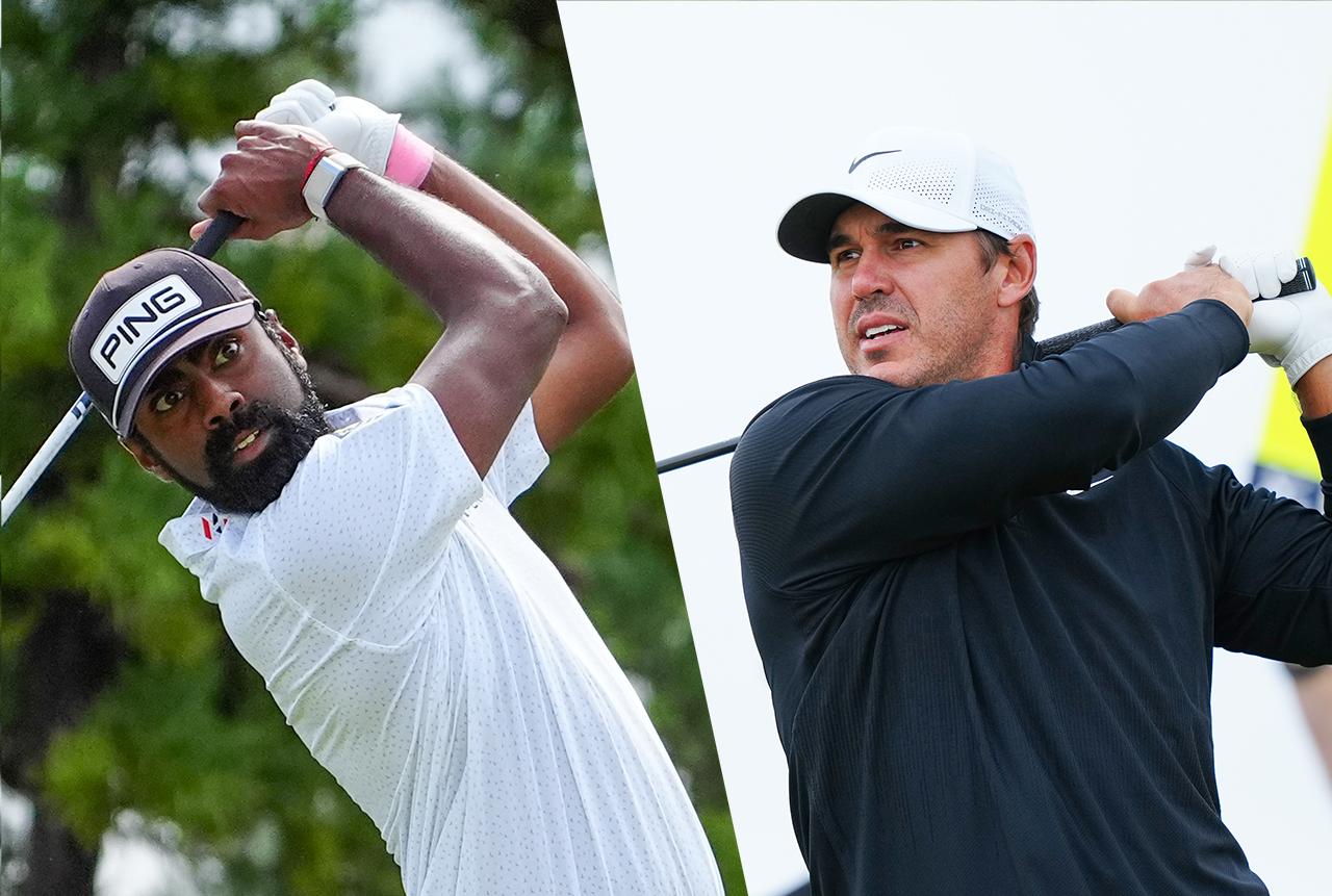 画像: ジュニアゴルファーへ金言を送ったサヒス・ティーガラ（左）とブルックス・ケプカ（右）