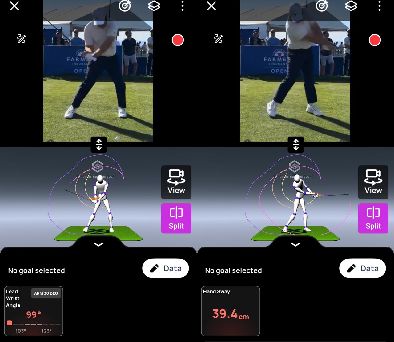 画像: 画像➁ダウンスウィングとフォロースルーの比較／タメが深いダウンスウィングから、一気にクラブをリリースしている