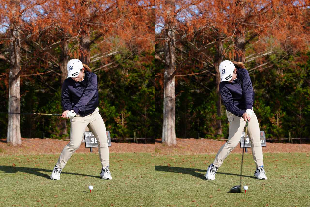 画像: 150cmで240ヤード! 千田萌花の飛ばしは「右サイドの軸」。チーム辻村の“原石”が放つドローボール【新人女子プロのスウィング#11】 - みんなのゴルフダイジェスト