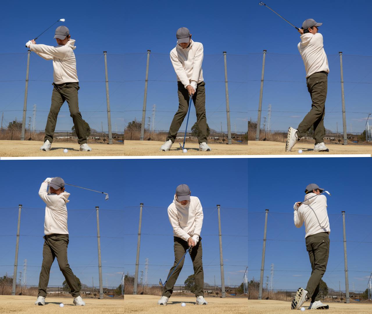 画像: 上段:横田プロの7番アイアン 下段:アマチュアの7番アイアン